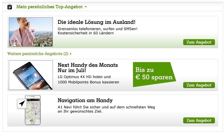 Personalisierte Werbung in der Nachkaufphase: Beispiel A1 Telekom